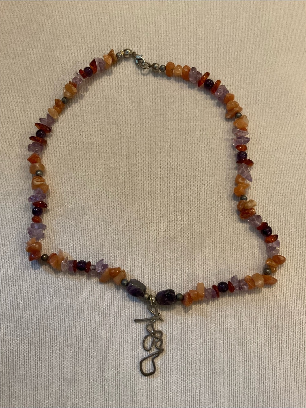 Multicolored Gemstone  Necklace with Pendant